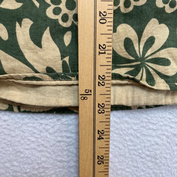 VINTAGE Gap Blouse Womens L Green Dolmal Sleeves Floral Wrap Y2K - Picture 10 of 11